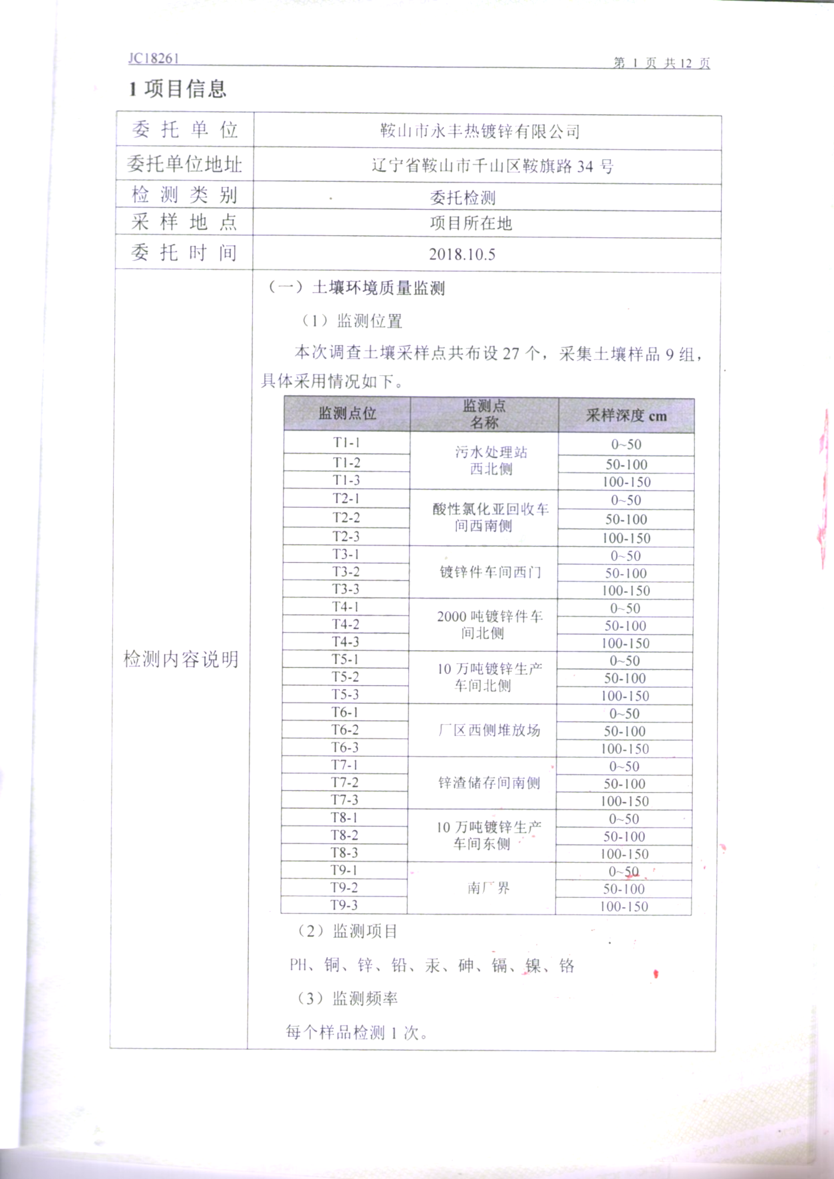 鞍山304am永利集团官网土壤检测报告